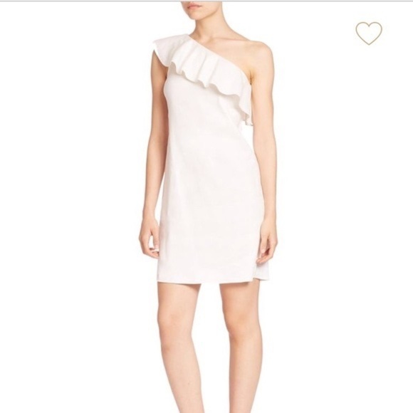 THEORY • Alexandra Poplin One Shoulder Ruffle Dress - Picture 1 of 9